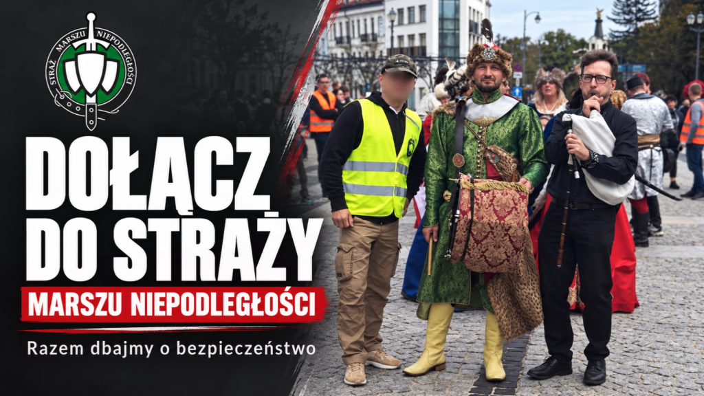 Wolontariusze Straży Marszu Niepodległości podczas VI Parady Branickich w Białymstoku