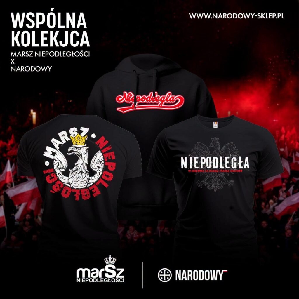 Oficjalne gadżety Marszu Niepodległości w sklepie Narodowy -bluzy, koszulki i kominy
